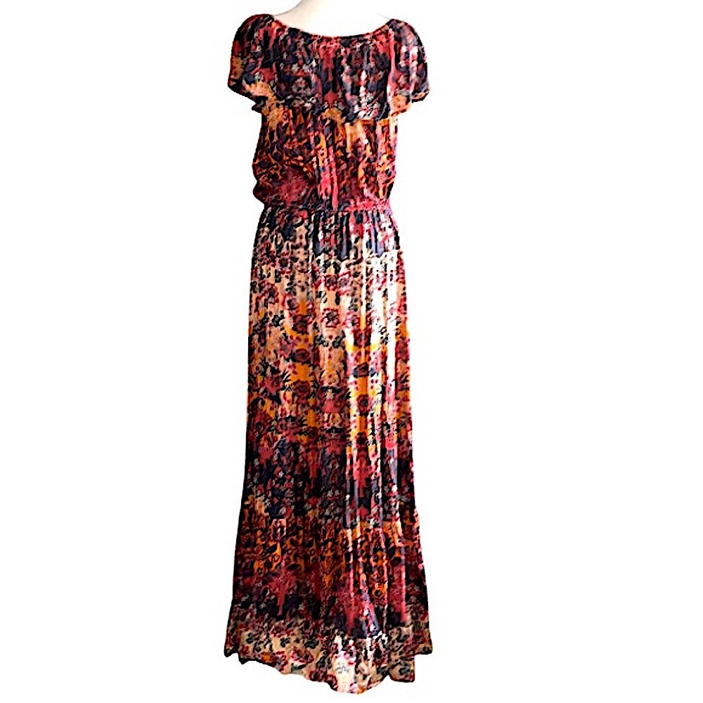 K. Jordan Colorful Ruffle Boho western Floral Dress
